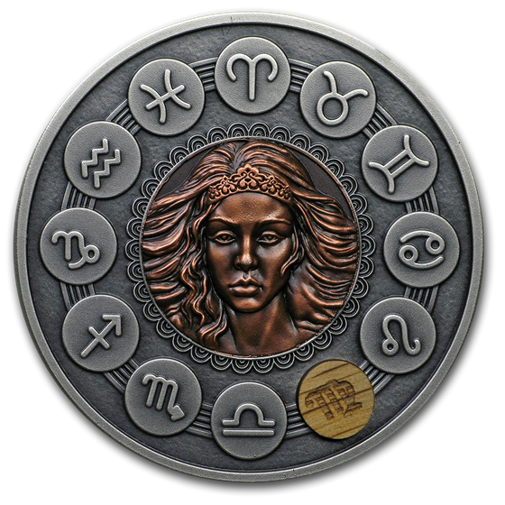 2019 Niue 1 oz Antique Silver Zodiac Signs: Virgo 2019 Niue 1 oz Antique Silver Zodiac Signs: Virgo